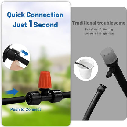 Drip Irrigation Kit for Garden, Quick-Connect Raised Bed Watering System 120FT, Plant Accessories, Drip Line Kit for Greenhouse, DIY Micro Sprinklers Set for Yard Outside,Sistema De Riego Por Goteo