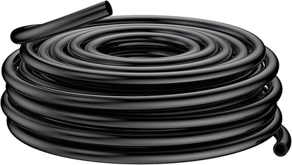 Pawfly 1/2 Inch Drip Irrigation Tubing (50 ft Roll), 1/2 Irrigation Tubing, Black Polyethylene Main Line, Blank Distribution Tubing for Drip Irrigation System, Drip Irrigation Hose for Garden Watering