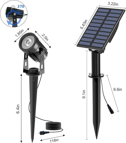 T-SUN Color Changing Solar Spot Lights Outdoor, Outdoor Waterproof RGB Landcape Spotlights, Dusk to Dawn Solar Lights for Garden, Pond, Yard, Trees, Pathway(RGB)