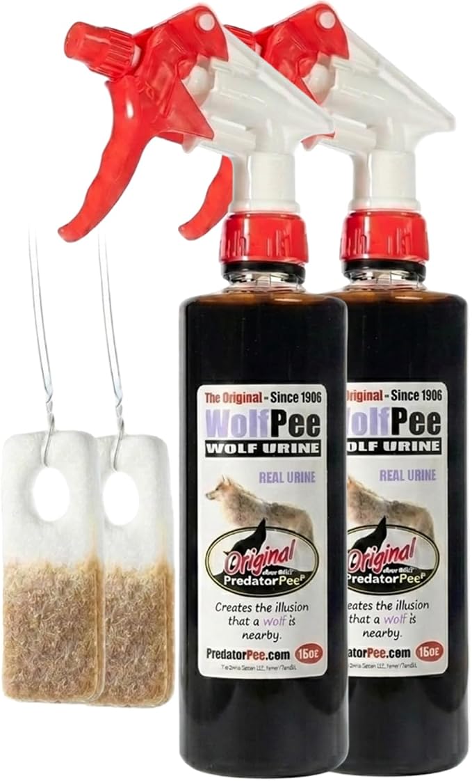 PredatorPee Original Wolf Urine 16oz Spray Bottle Combo with ScentTags