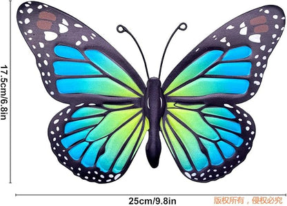 Metal Butterfly Wall Art - 4 Pack 9.8in Butterflies Wall Sculpture Hanging Decor for Outdoor and Indoor, Balcony Yard Patio Fence Garden Decorations