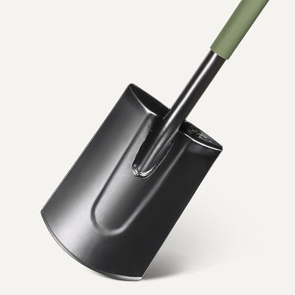 Amazon Basics Gardening Shovel for Digging and Edging, Flat Spade, D-Handle, 47 Inch, Black/Olive