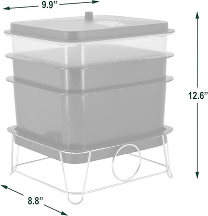 Arcadia Garden Products Worm Nerd WN55 4-Tray Worm Composting Bin Kit with Coco Coir Brick for Recycling Food Waste, Worm Castings, Worm Tea, Vermiculture and Vermicomposting, Tan