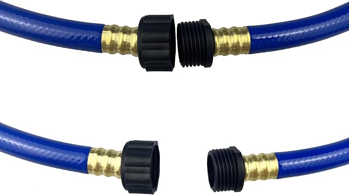 Darnassus PVC Garden Hose 1/2 Inch, 25 FT Flexible Water Hose Blue with Male and Female Plastic Fittings - No Leaking and Lightweight for Household Outdoors Lawns Patio