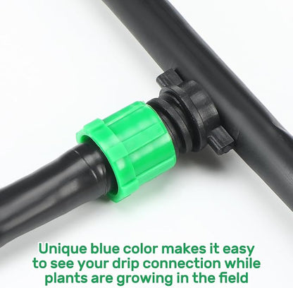 Frienda 50 Pcs Drip Tape Connector Fittings, Locks 1/4" Barb for 5/8" Drip Irrigation Fitting Kit Irrigation Tubing Connectors Tools Coupling Barbed Locking Fitting (Green)