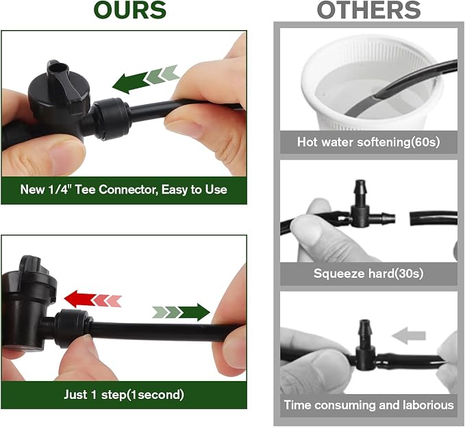 Kalolary 10 Pack Quick Connect Drip Irrigation Valves, 1/4" Drip Irrigation Shut Off Valve Barbed Switch Valves Drip Line Parts for 1/4 Inch Drip Irrigation Tubing Garden Lawn Irrigation System