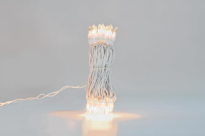 Brite Star 100 Count Mini String Christmas Lights, Clear - 22 feet Indoor/Outdoor Christmas Tree Lights with White Wire (Set of 2)