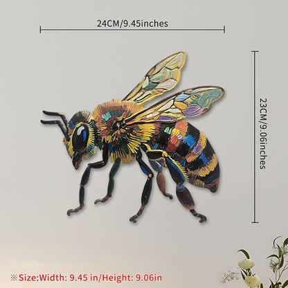 ZZHMASPLAY 3Pcs Bee Ladybug Butterfly Metal Wall Decor,9.84" Outdoor Hanging Wall Art Sculptures Decoration for Room Fence Garden Yard Patio Balcony