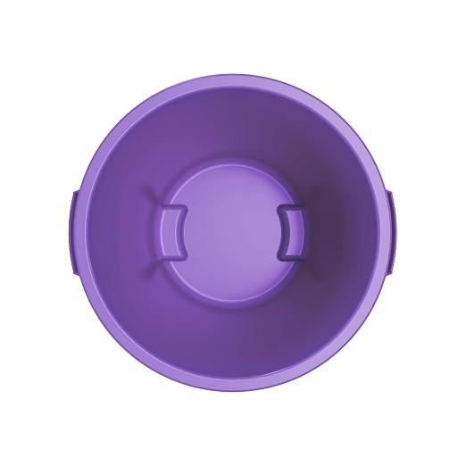SPARTA Bronco Waste Container Trash Container, Round Trash Bin for Disposal, 10 Gallons, Purple, (Pack of 6)