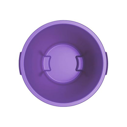 SPARTA Bronco Waste Container Trash Container, Round Trash Bin for Disposal, 10 Gallons, Purple, (Pack of 6)