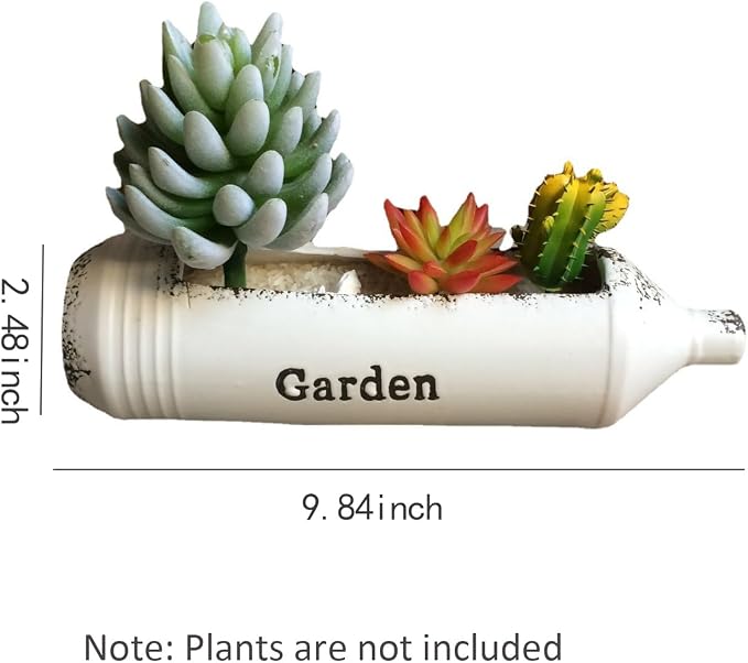 Vintage Ceramic Wine Bottle Flower Pot,Succulent Plant Pots Rustic Planters for Indoor and Outdoor for Home,Living Room,Garden Decor,Gardening Gift