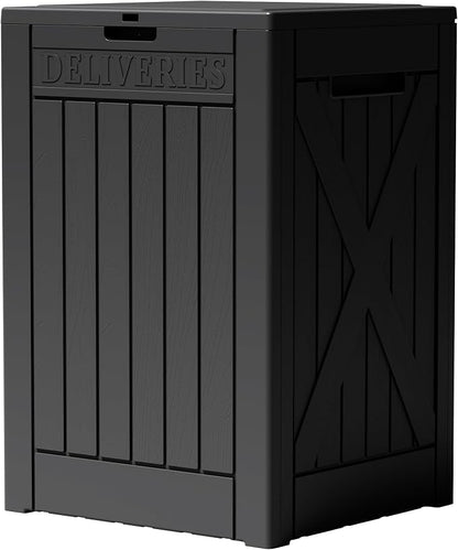 Greesum 52 Gallon Extra Large Deck Box with Lock, Heavy-Duty Resin Outdoor Storage Container, Waterproof Lockable Chest for Patio Furniture, Garden Tools, Pool Equipment, Dark Black