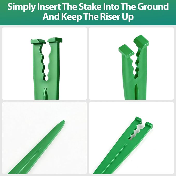 RedChili 100 Pack Irrigation Support Stakes for 1/4 Inch Drip Tubing, Heavy Duty Drip Tubing Hold Down Stakes 1/4" Drip Irrigation Tubing Fittings for Lawn Raised Bed Greenhouse Plant Watering System