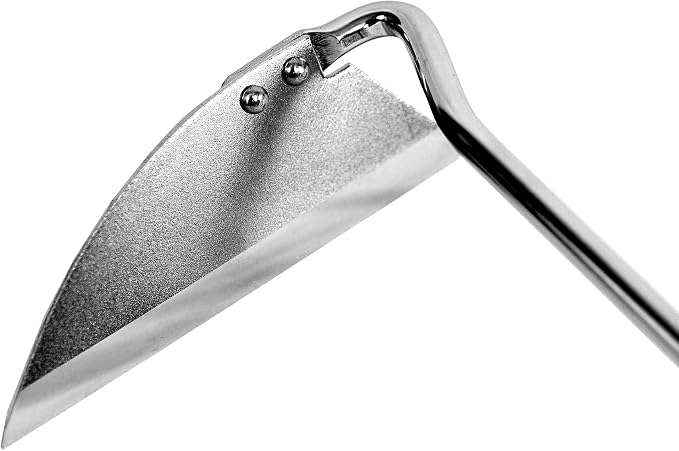 Japanese Weeding Tool Nejiri Gama Weeding Hoe Sharp Japanese Steel with Wood Handle, Nejiri Gama Weeding Sickle, Made in Japan, Hand Weeder Tool for Garden, Silver