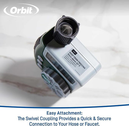 Orbit Programmable Digital Hose Watering Timer - 1 Outlet - Battery Powered - with LCD Screen - Built-in Rain Delay - Water-Resistant - 62061 (3-Pack 1 Outlet)