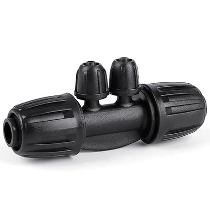 RedChili 12 Pcs 1/2" to 1/4" Drip Irrigation Fittings, Dripline 1/2 Inch (1/2" ID x0.6-0.65" OD) to 1/4 Inch Reducing Tee Adapter Drip Tubing Barbed Lock Nuts 1/2" to 1/4" Irrigation 4 Way Connectors