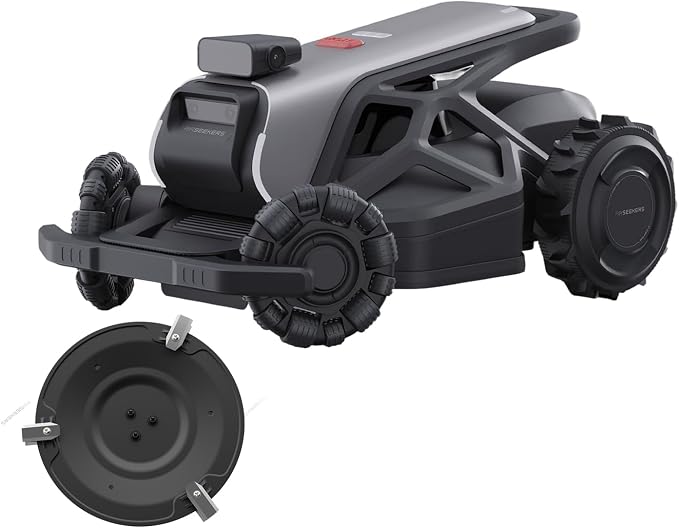 TRON with Large Mowing Disk,Robot Lawn Mower, Wire-Free Robotic Lawnmower up to 1 Acre,300° Vision + NetRTK,AI Obstacle Avoidance,App Control, 65% Slopes, 15Ah, IPX6,Cutting1.2”–3.5“
