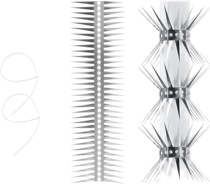 Bird Spikes - Stainless Steel Fence Spikes for Pigeons, Raccoons, Snakes - Deterrent Defender (20inch)