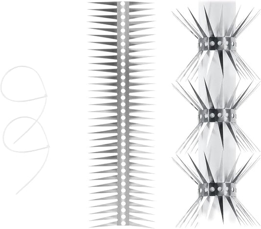 Bird Spikes - Stainless Steel Fence Spikes for Pigeons, Raccoons, Snakes - Deterrent Defender (20inch)