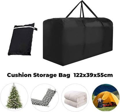 Outdoor Cushion Storage Bag Waterproof Extra Large Protective Zippered Patio Cushion Storage Bags Furniture Storage Bag with Handles, 48 L x 15 W x 22 H (2 Pack)