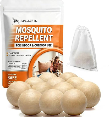 SCFKAOF Mosquito Repellent Outdoor Patio, Mosquito Deterrent for Yard, Indoor Mosquito Repellent Balls, Mosquito Repeller for Patio, Keep Mosquito Away, Covers 120 Sq. Ft, 60 Days Protection-12 Packs