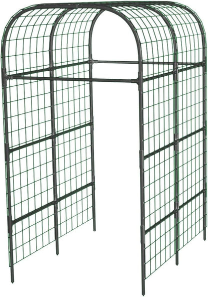 Metal Garden Arch Trellis, 7.3Ft Black for Raised Beds, Plant Support for Cucumbers & Climbing Vegetables