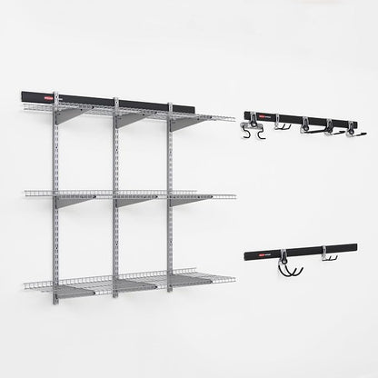 Rubbermaid 25-Piece Fasttrack Garage Storage System Kit for Garage Organization