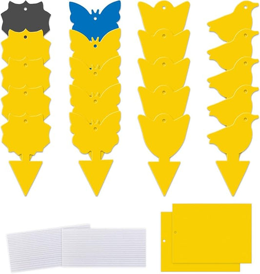 Fruit Fly Traps for Indoors,20pcs Yellow Sticky Fly Traps,Gnat Traps,Bugs Catcher for House Outdoor, Bonus 4 Fly Paper Tubes Home Office (Yellow)