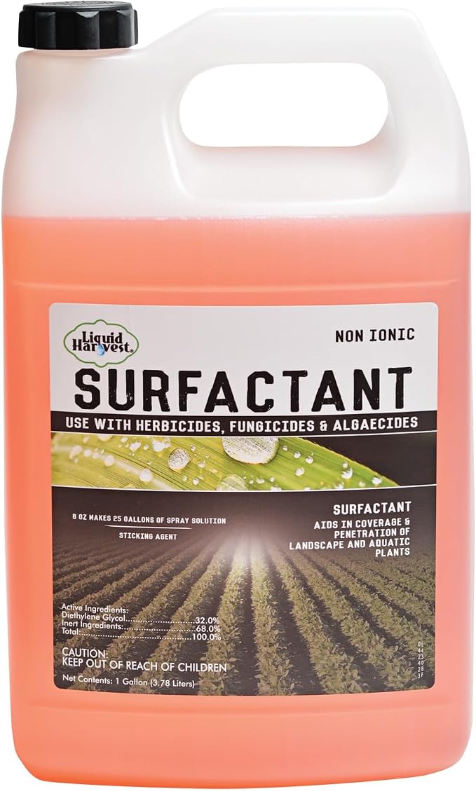 Liquid Harvest Concentrated Surfactant for Herbicides Non-Ionic Gallon (128oz), Increase Product Coverage, Increase Product Penetration, Increase Product Effectiveness