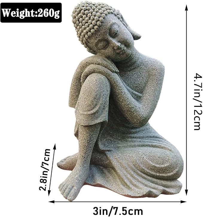 livelyfish Aquarium Buddha Statue Japanese Fish Tank Decorations Heavy-Duty Meditating Buddha for Aquarium Fish Tank Zen Buda Figurine Sculpture Decor, Large-A