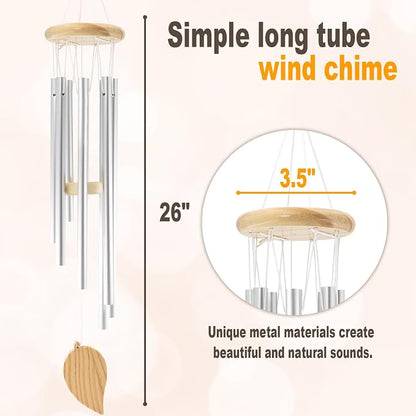 Wind Chimes for Outside Windchimes Outdoors Clearance Outdoor Wind Chimes Zen Garden House Decor Outdoors Garden Decor Sympathy Souvenir for Loss of Loved One (Silvery)