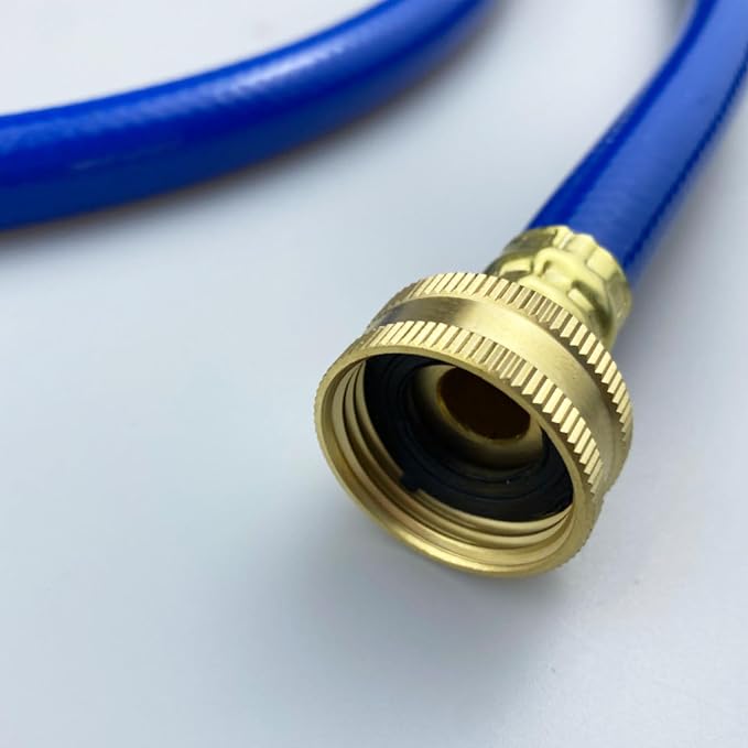 Darnassus PVC Garden Hose 1/2 Inch Green Heavy Duty Water Hose with Solid Brass Fittings,No Leaking, Flexible,for outdoors,Lawns,Patio (1 FT, Blue, Brass Fittings)