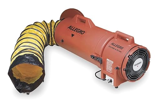 Allegro Industries 9536‐15 9536 15 Plastic Compaxial Blower Dc with 15' Ducting and Canister Assembly, 8"