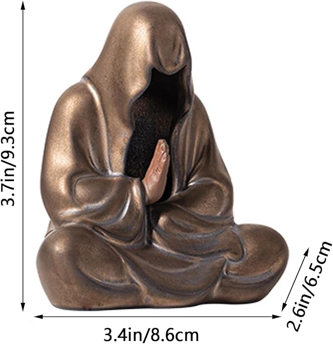 livelyfish Aquarium Buddah Statue Sandstone Zen Buddha Sculptures for Garden Fish Tank Home Decorations (G)