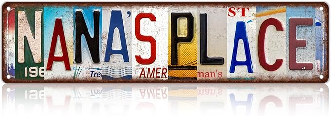 Vintage Nana's Place Street Sign Wall Decor Metal Tin Signs