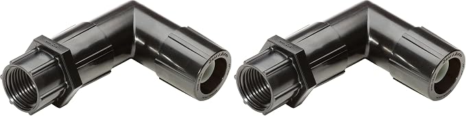 Rain Bird EAFPT-1S Drip Irrigation Elbow Adapter, 1/2" Female Pipe Thread x Easy Fit Universal Fitting, Fits All 1/2" and 5/8" Drip Tubing (Pack of 2)