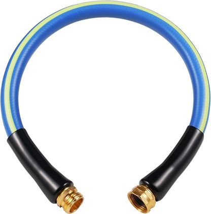 SheeChung Short Garden Hose 2FT x 5/8",Leader Hose for Hose Reel Faucet,Short Water Hose Heavy Duty,Flexible RV Rubber Hose with Male to Female Fittings,Hose Extension,3/4"Brass Fittings