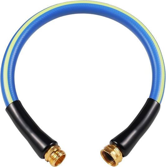SheeChung Short Garden Hose 2FT x 5/8",Leader Hose for Hose Reel Faucet,Short Water Hose Heavy Duty,Flexible RV Rubber Hose with Male to Female Fittings,Hose Extension,3/4"Brass Fittings