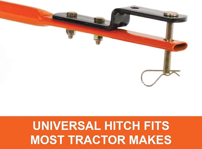 Agri-Fab Pull Behind Broadcast Spreader for Seed, Fertilizer, Salt and Ice Melt, 130 lb Hopper Capacity with Universal Hitch and 12 Ft Spread Width
