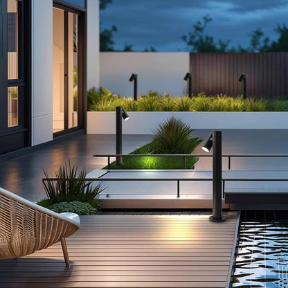 Modern Pathway Lights Adjustable Angle Spotlight Post Lights Outdoor Path Lights LED 2700K Warm Light Walkway Lighting Landscape Sideway Lighting IP65 Waterproof (1-Light)