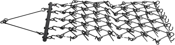 VEVOR Drag Harrow, 4 ft x 4 ft Durable Chain Harrow with 69 Sharp Teeth, Suitable for ATV UTV Tractor, Ideal for Soil Preparation, Seeding, Smoothing Landscapes, and Yard Gravel Driveway Maintenance
