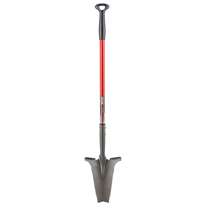 Root Slayer 22311 Nomad Garden Spade, Serrated Edge, Red