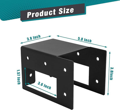Firewood Log Storage Rack Bracket 4 Pack,Fireplace Wood Storage Holder,Indoor Outdoor Adjustable Heavy Duty Powder Coated Steel Holder with Wood Screws