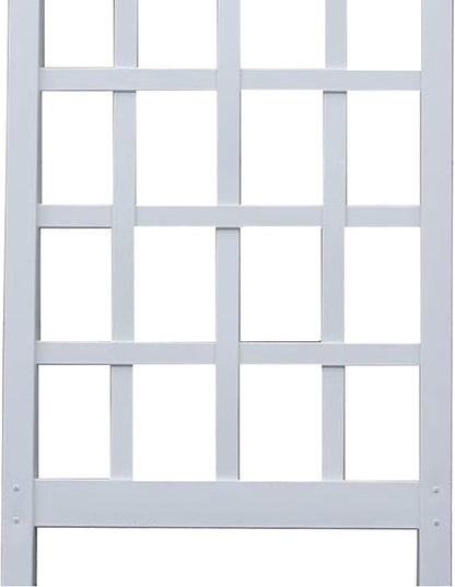 Dura-Trel Cambridge Garden Vinyl Trellis, Wall Mount Plant Support Frame, 28" x 75", White - Decorative Indoor and Outdoor Grid-Style Lattice Stand for Climbing Vines, Flowers, and Vegetable Plants