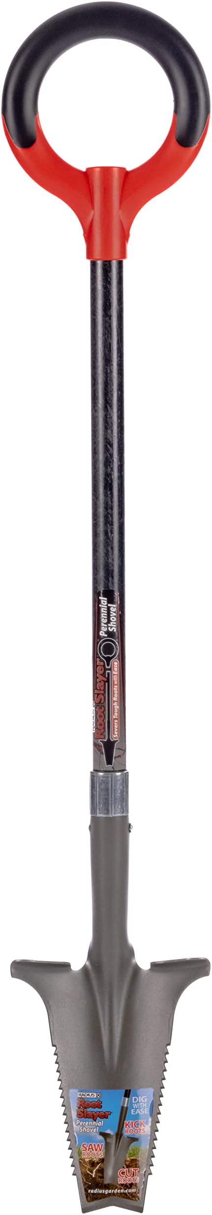 Root Slayer 23311 Perennial Garden Shovel, Fiberglass Shaft, Red