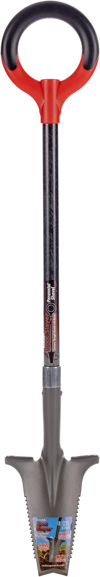 Root Slayer 23311 Perennial Garden Shovel, Fiberglass Shaft, Red