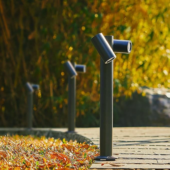 Modern Pathway Lights Adjustable Angle Spotlight Post Lights Outdoor Path Lights LED 2700K Warm Light Walkway Lighting Landscape Sideway Lighting IP65 Waterproof (2-Light)