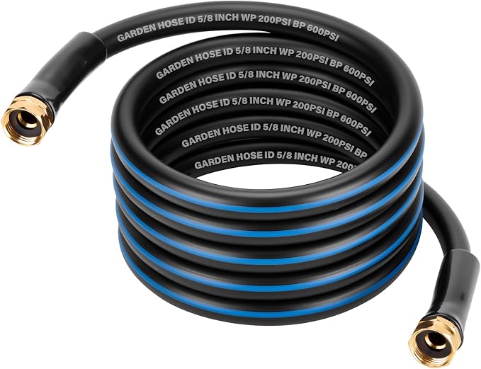 Short Garden Lead-In Hose 12ft X 5/8" Female to Female, 12 Feet Flexible Leader Water Hose With Swivel Handle, Heavy Duty Small Garden Water Hose for Outdoor Indoor