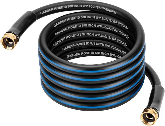 Short Garden Lead-In Hose 12ft X 5/8" Female to Female, 12 Feet Flexible Leader Water Hose With Swivel Handle, Heavy Duty Small Garden Water Hose for Outdoor Indoor