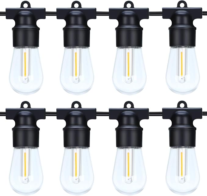 LED Outdoor String Lights, 96FT Patio String Lights with S14 30+4(Spare) Plastic Shatterproof Bulbs, ETL Listed IP65 Waterproof Heavy-Duty for Backyard Lights,Bistro Lights,Cafe Lights